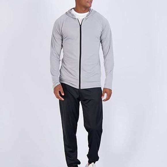 Real Essentials 3 Pack Men's Dry-Fit Long Sleeve Full Zip Hoodie & Jacket Large - Picture 4 of 4